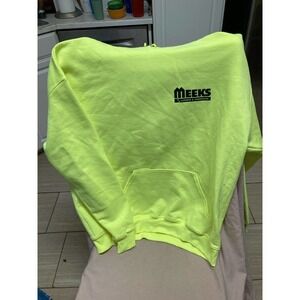 Meeks Lumber &Hardware Yellow Pull Over Hoodie Size XL